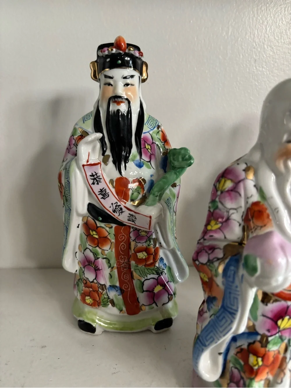 Three vintage Chinese porcelain wise men figurines